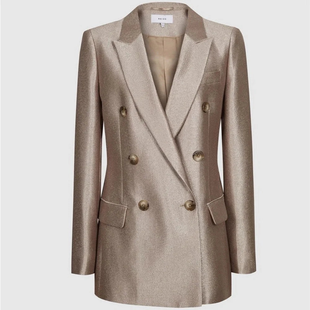 Shimmering Gold REISS
Mimi Double Breasted Blazer size 8 - Picture 7 of 11